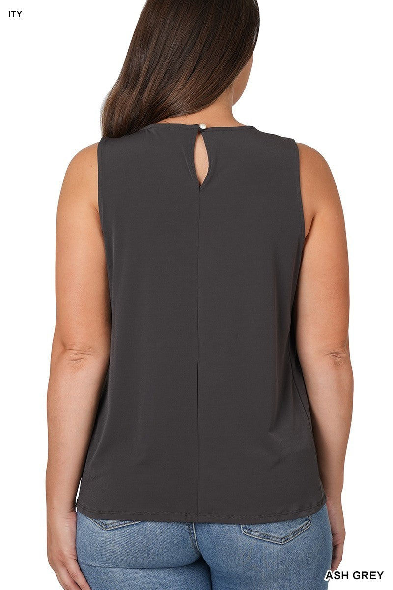 Zenana Sleeveless Pleat Top