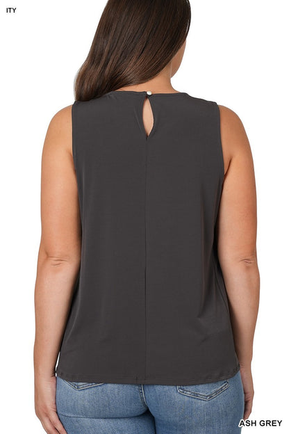Zenana Sleeveless Pleat Top