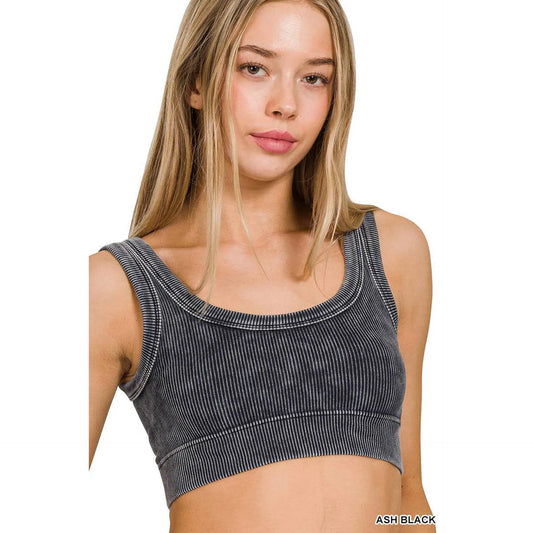 Zenana Ribbed Cropped Tank