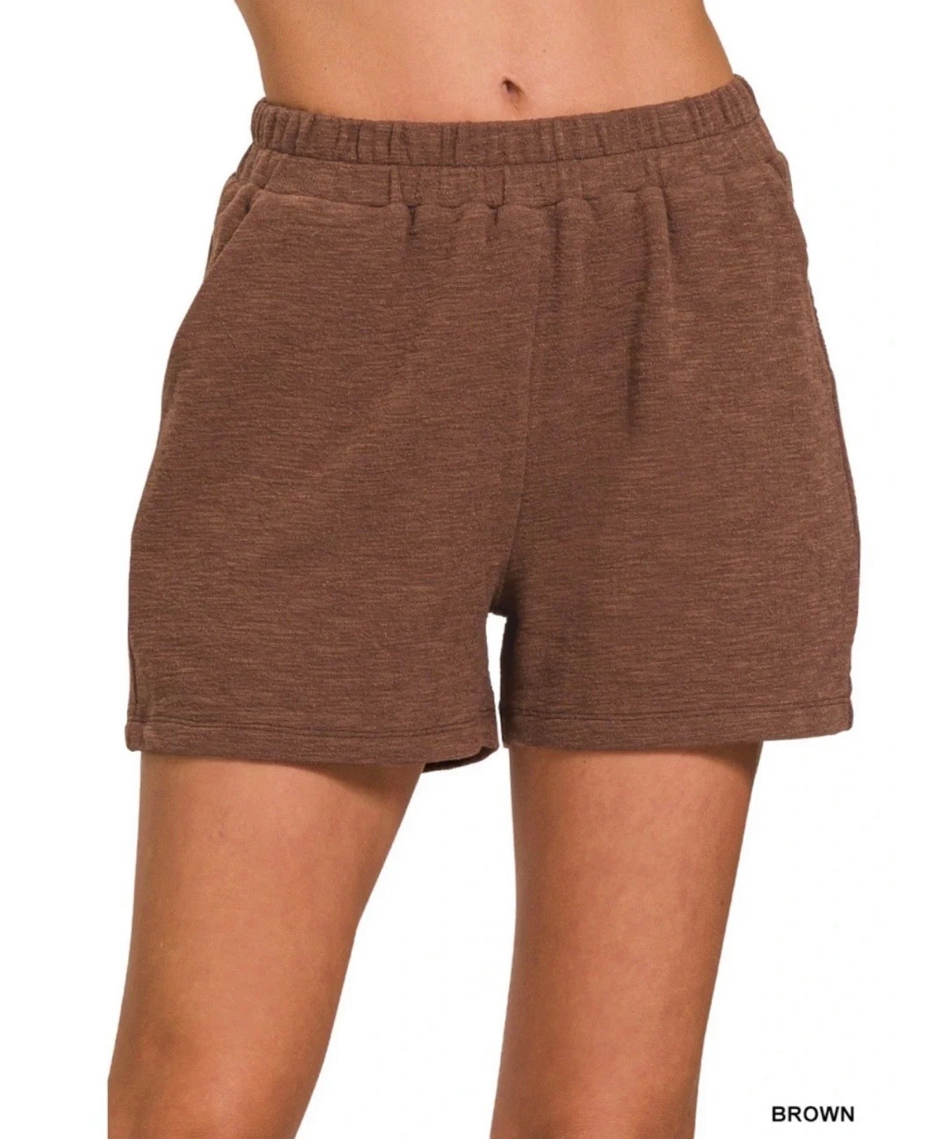 Zenana Cotton Slub Shorts