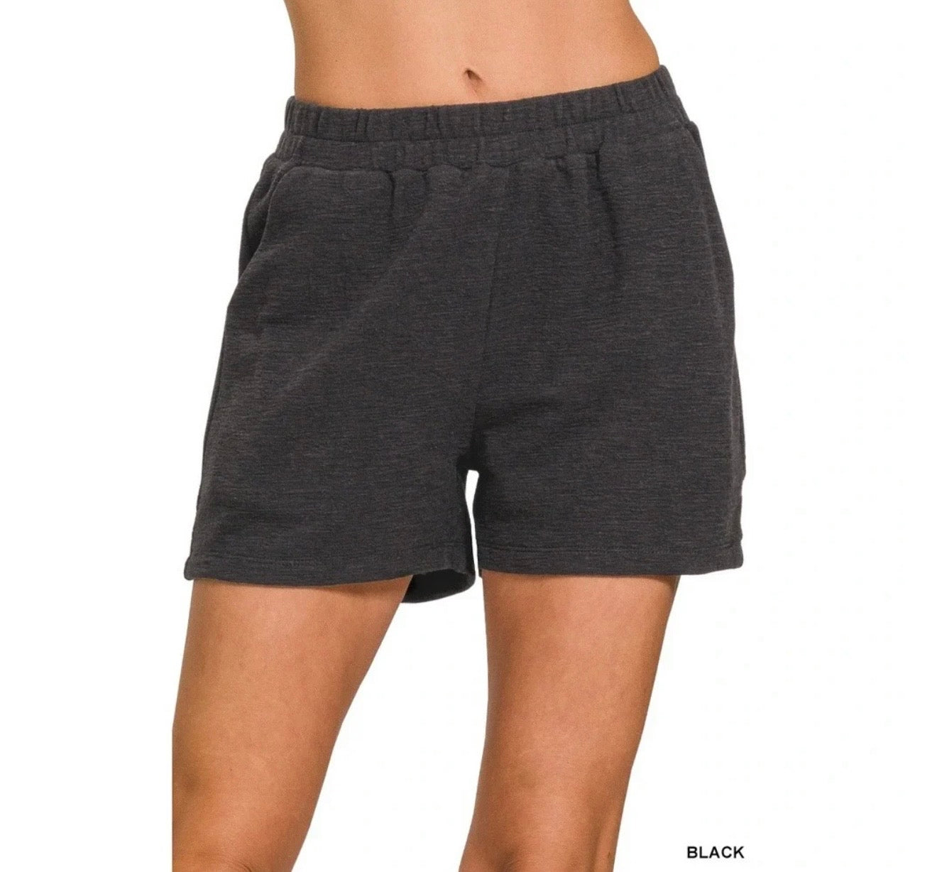 Zenana Cotton Slub Shorts