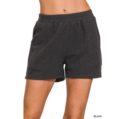 Zenana Cotton Slub Shorts